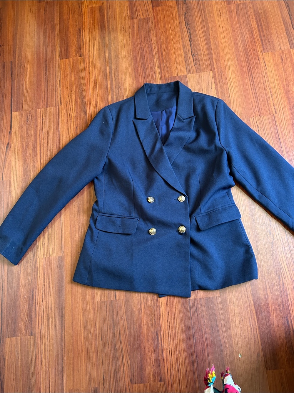 Double-Breasted Navy Women's Blazer Jacket